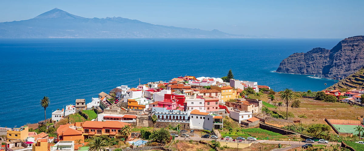 View of village Agulo, Canary Islands, La Gomera